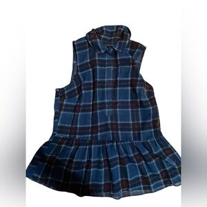 American Eagle Blue Plaid Sleeveless Blouse *FINAL SALE*